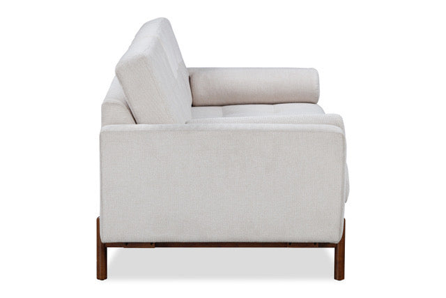 Curitiba Natural Textured Upholstered 3 Seater Sofa Wooden Legs