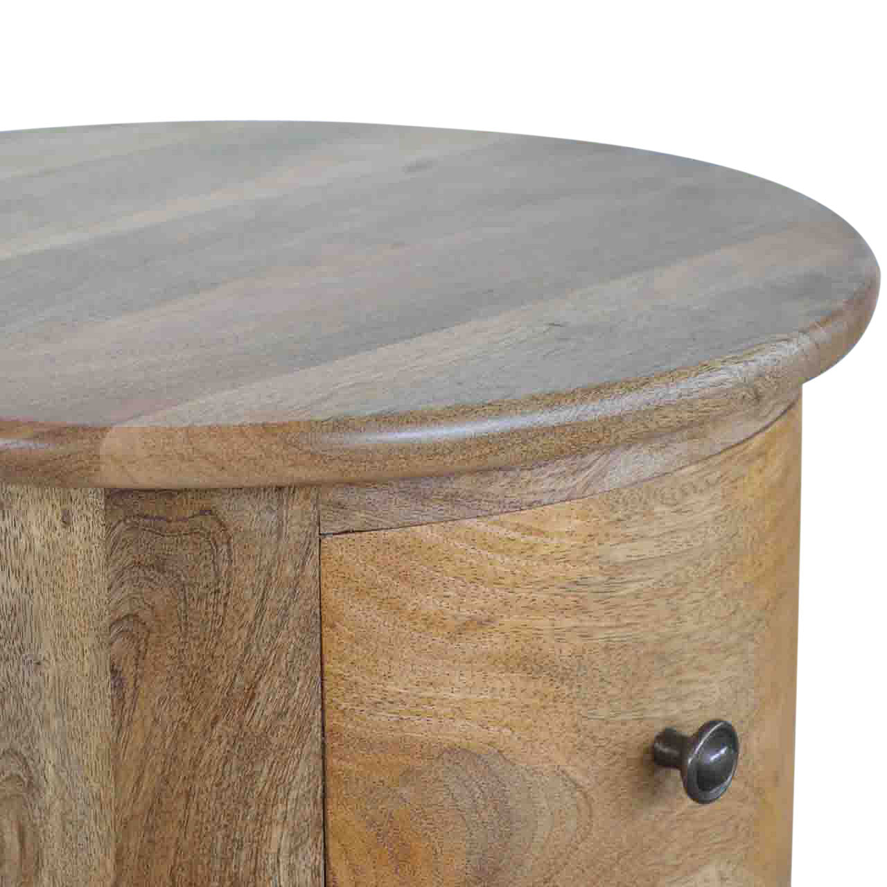 Amalfi 3 Drawer Wooden Drum Bedside Table