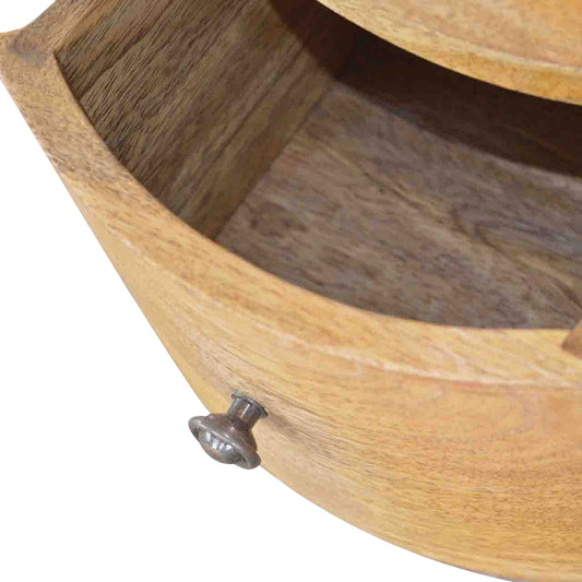 Amalfi 3 Drawer Wooden Drum Bedside Table