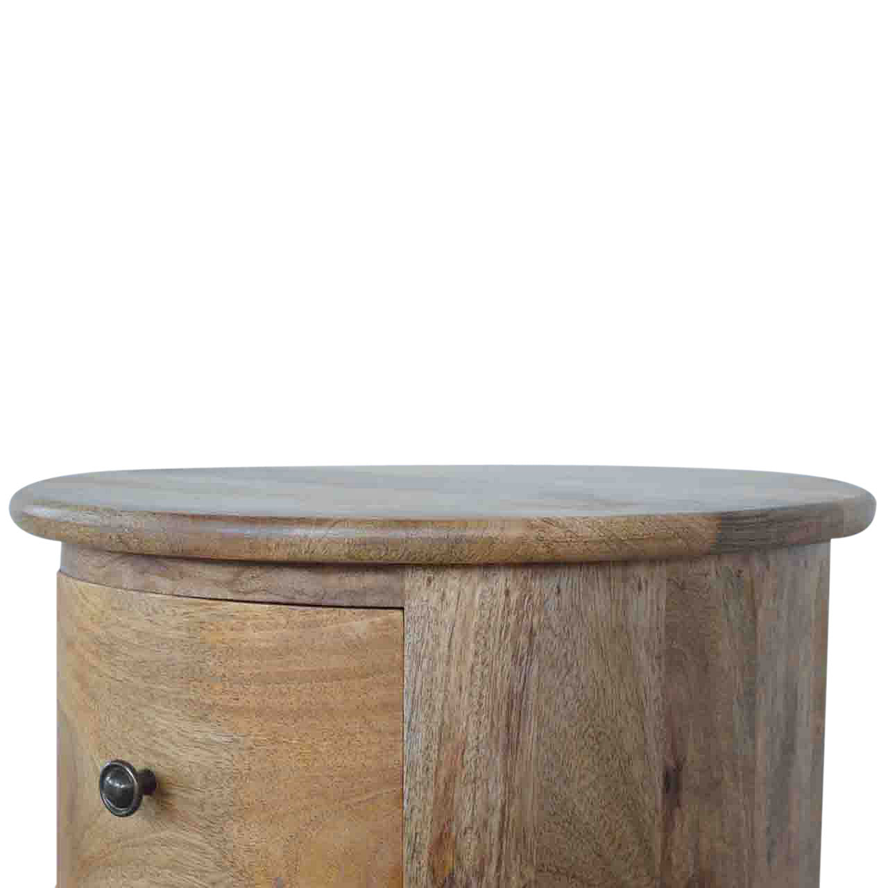 Amalfi 3 Drawer Wooden Drum Bedside Table