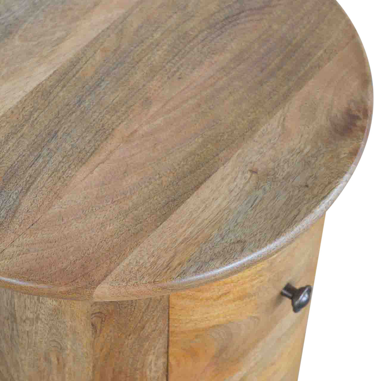 Amalfi 3 Drawer Wooden Drum Bedside Table