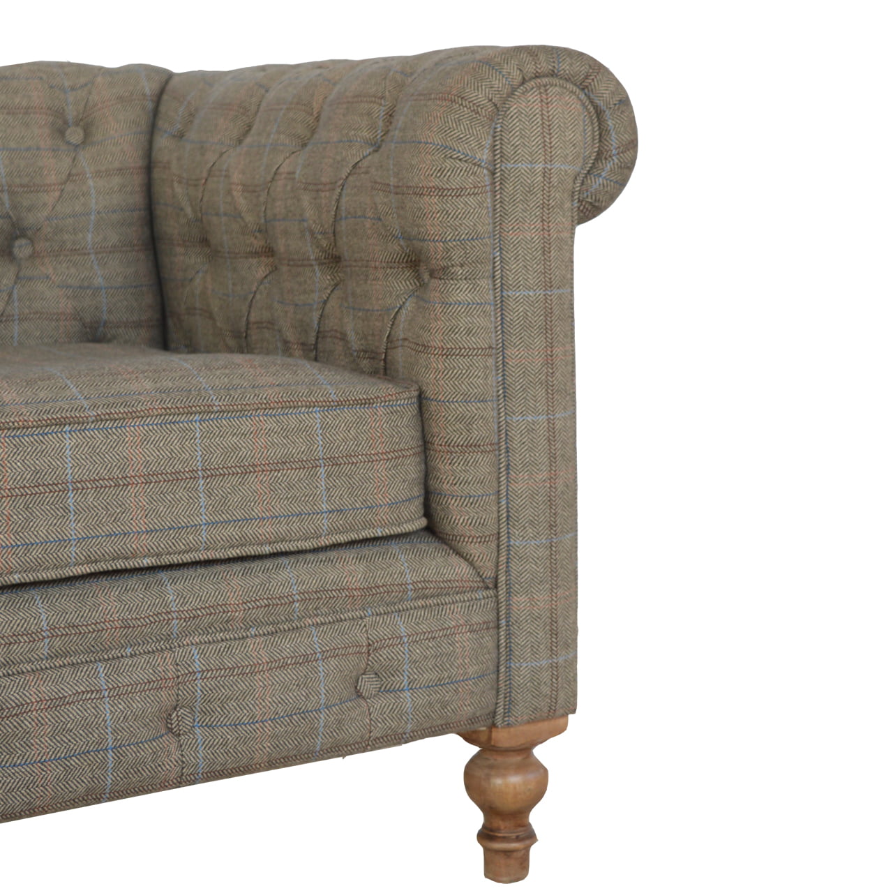 Capri Grey Multi Tweed 2 Seat Chesterfield Sofa