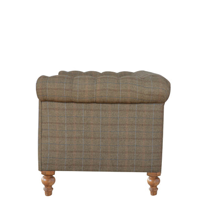Capri Grey Multi Tweed 2 Seat Chesterfield Sofa