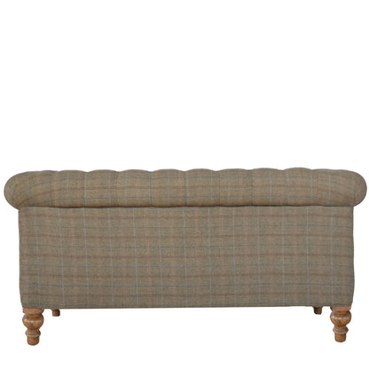 Capri Grey Multi Tweed 2 Seat Chesterfield Sofa