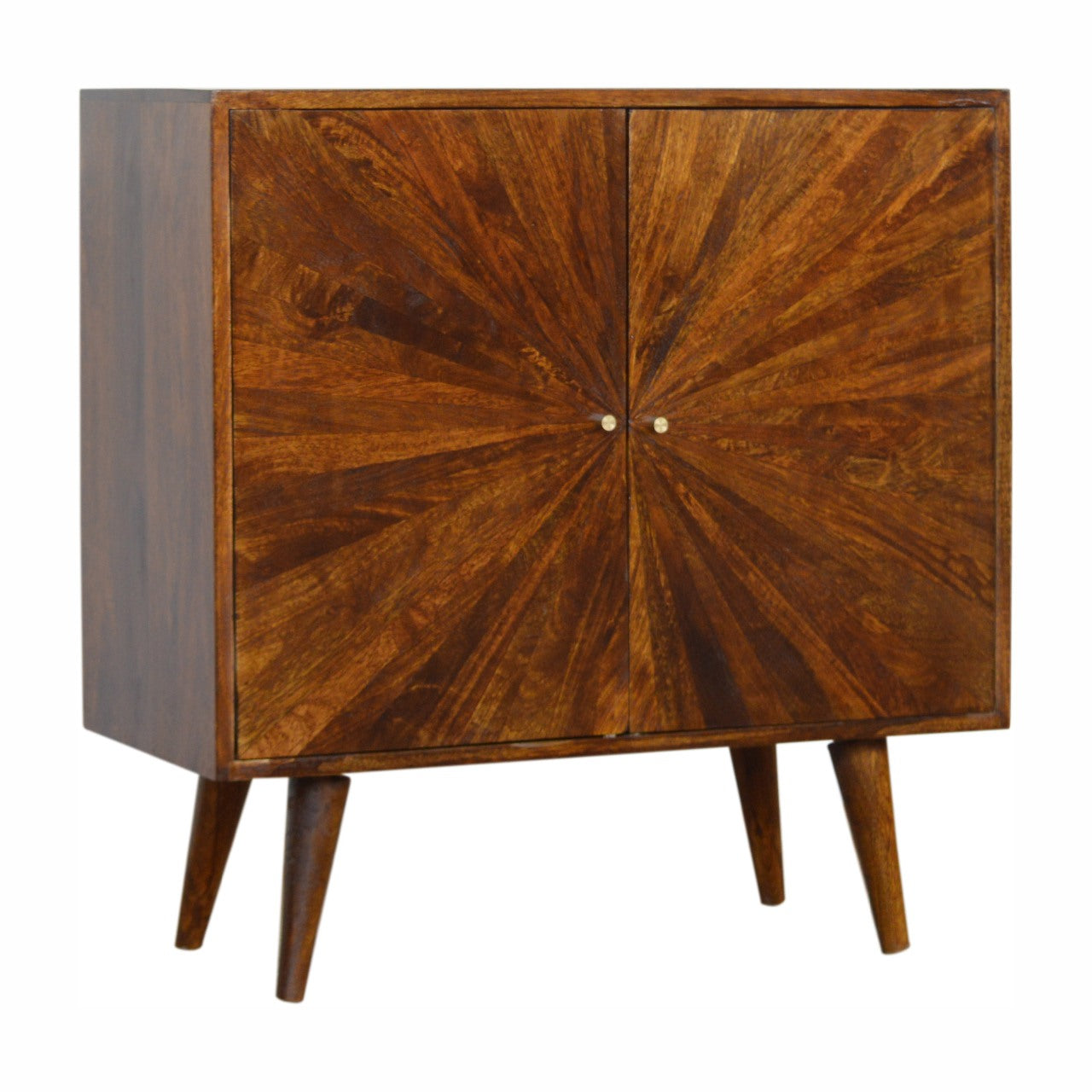 Cagliari Chestnut Mango Wood Storage Cabinet 2 Drawers