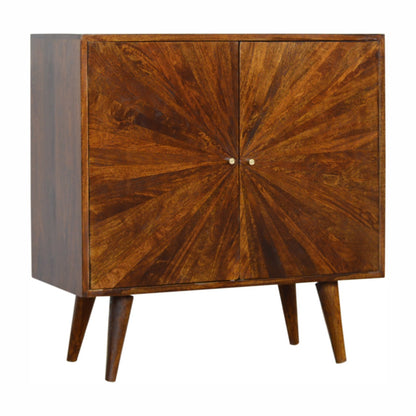 Cagliari Chestnut Mango Wood Storage Cabinet 2 Drawers