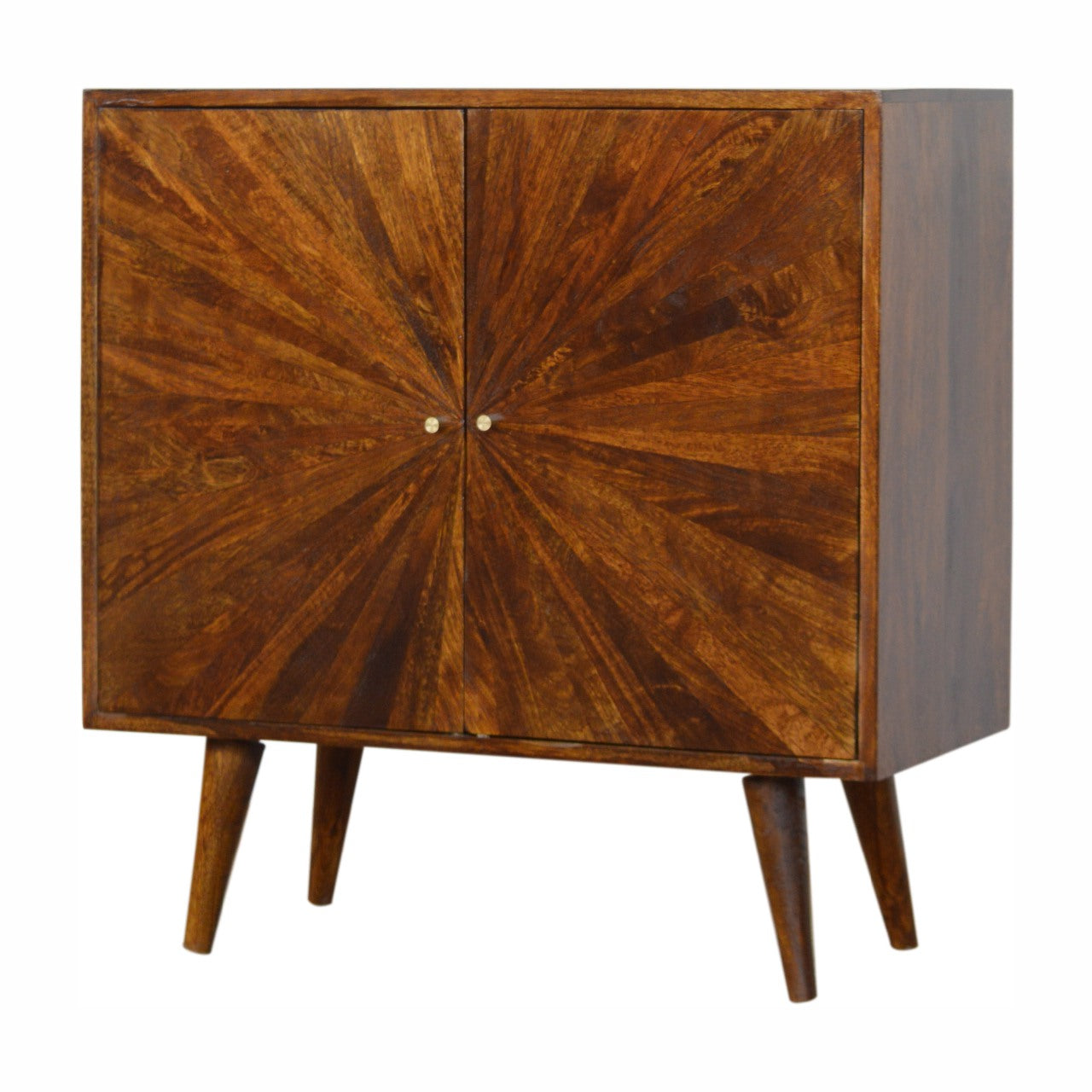Cagliari Chestnut Mango Wood Storage Cabinet 2 Drawers