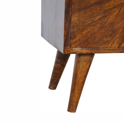 Cagliari Chestnut Mango Wood Storage Cabinet 2 Drawers