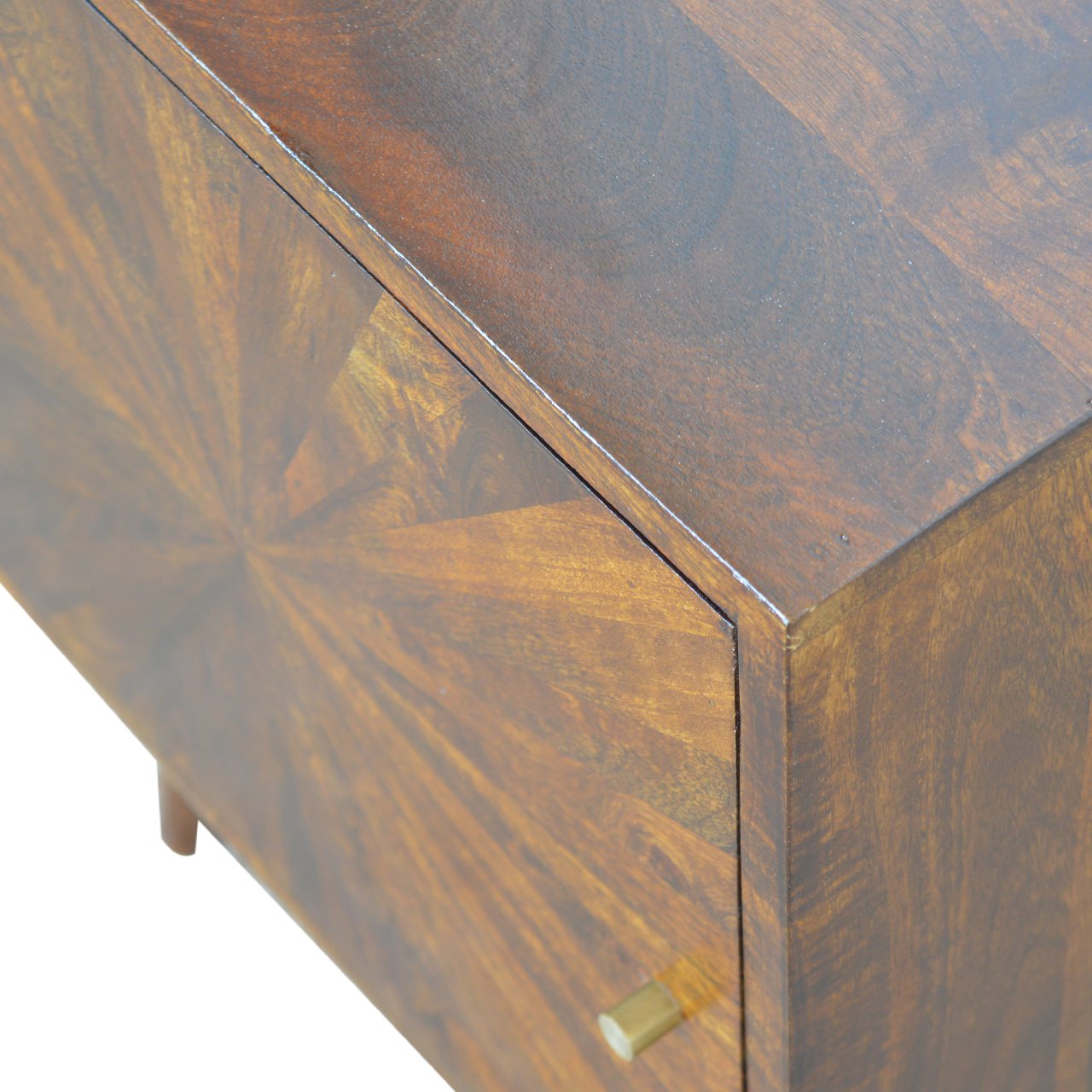 Cagliari Chestnut Mango Wood Storage Cabinet 2 Drawers