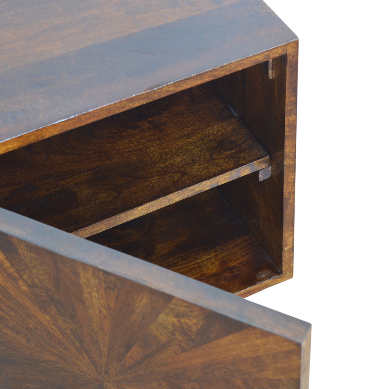 Cagliari Chestnut Mango Wood Storage Cabinet 2 Drawers