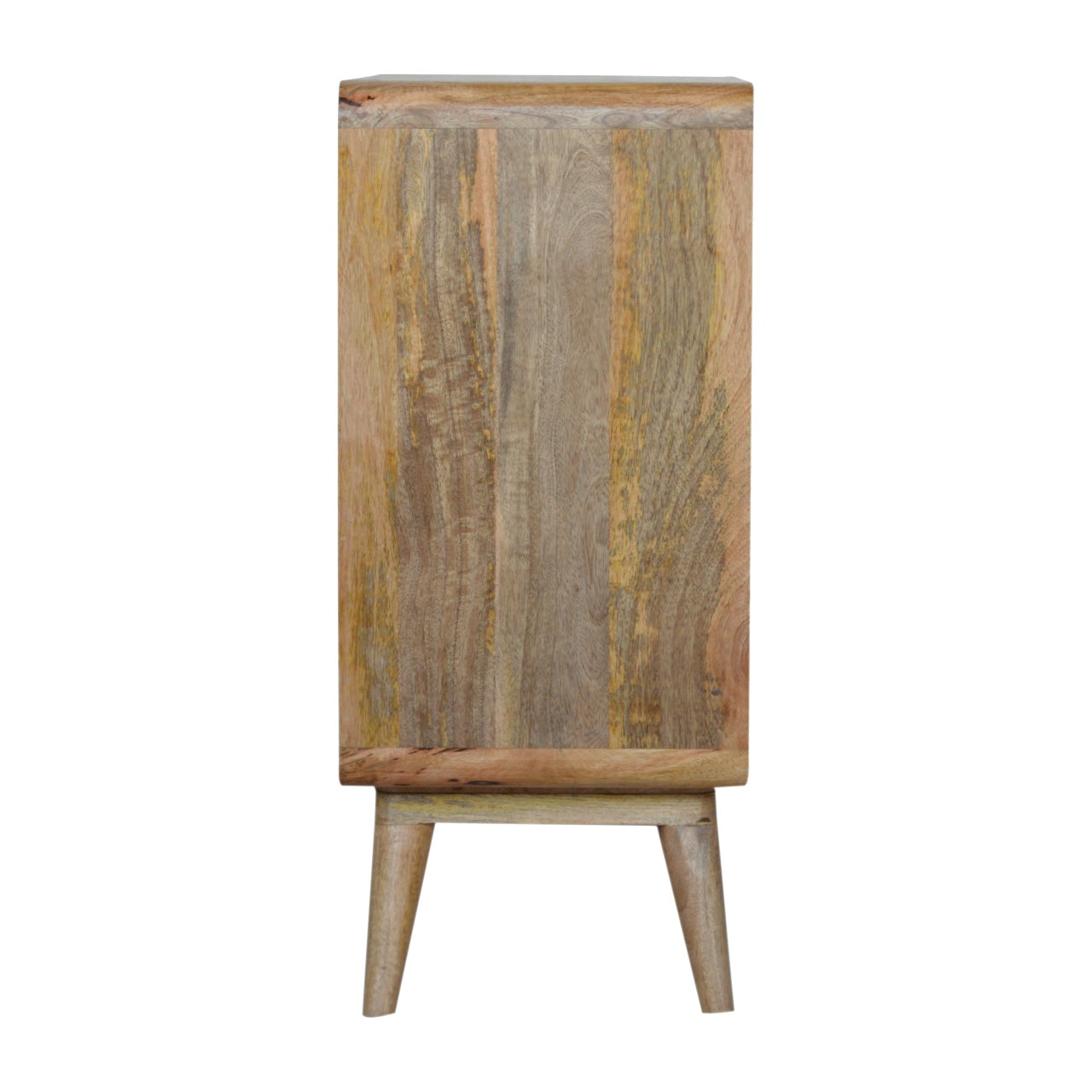 Desenzano Boho Natural Mango Wood and Woven Rattan Sliding Cabinet