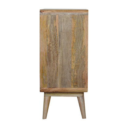 Desenzano Boho Natural Mango Wood and Woven Rattan Sliding Cabinet