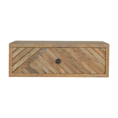 Locronan Floating Nordic Line Carved Bedside Table with Drawer