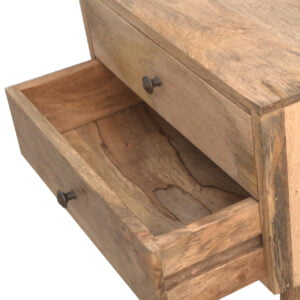Civita Modern Natural Solid Mango Wood Bedside Table