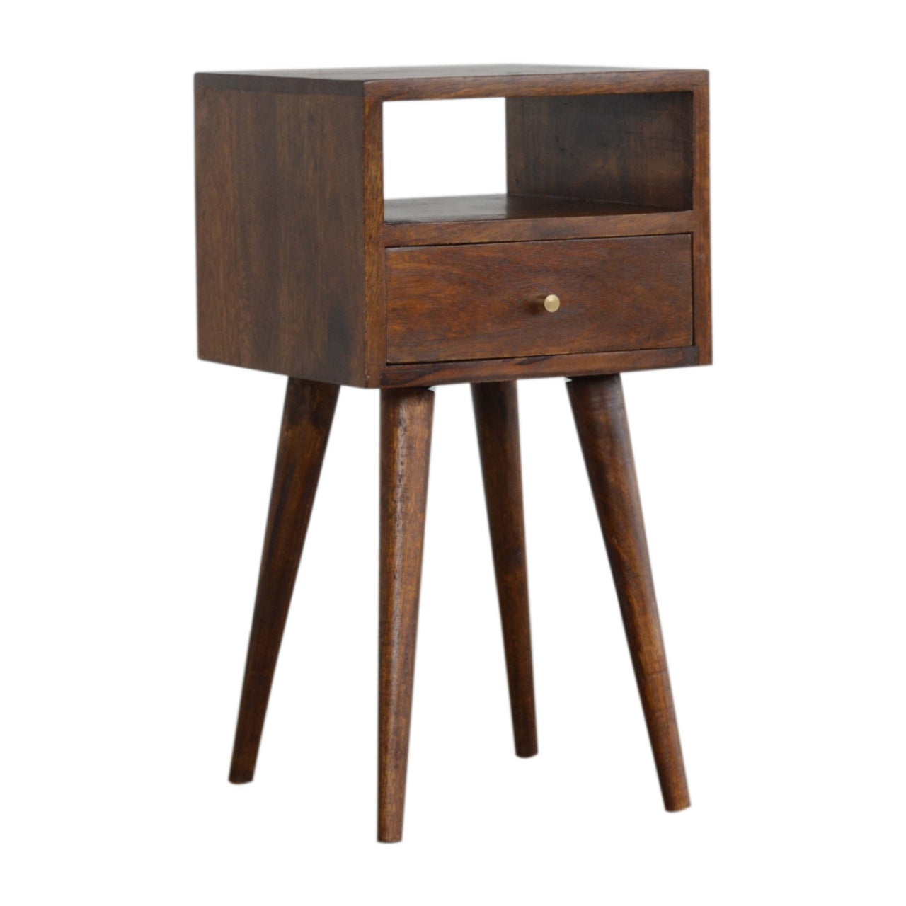 Olbia Mini Chestnut Mango Wood Bedside Table with Drawer
