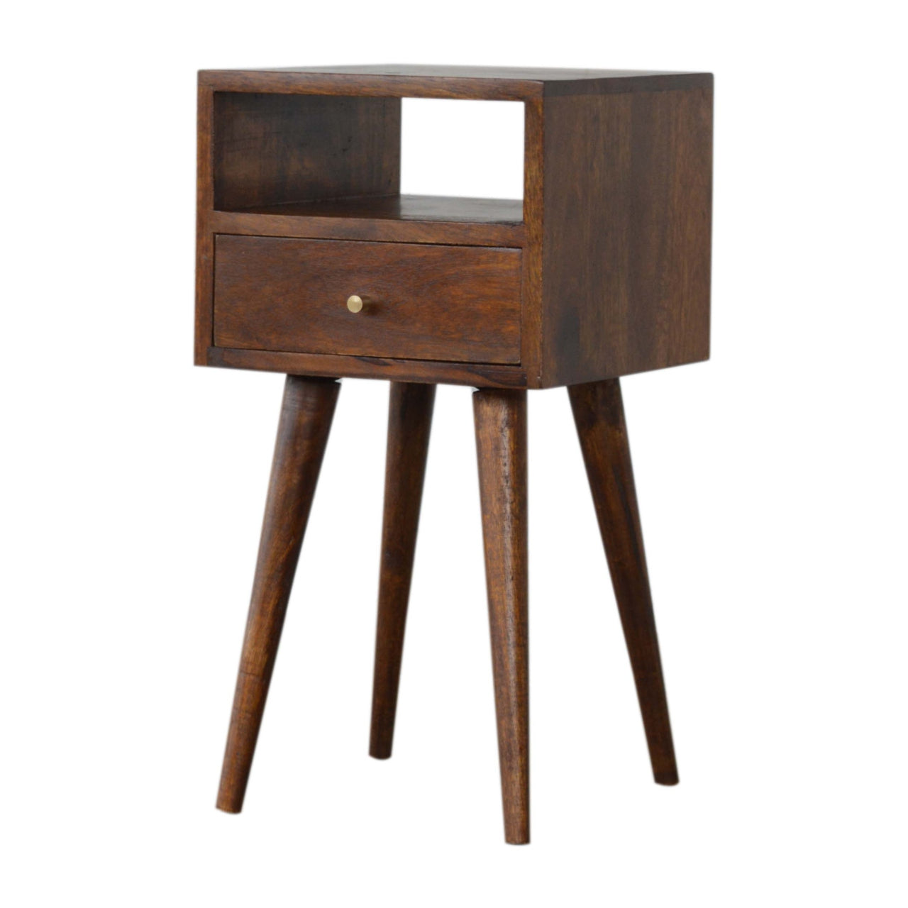 Olbia Mini Chestnut Mango Wood Bedside Table with Drawer