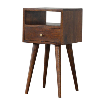 Olbia Mini Chestnut Mango Wood Bedside Table with Drawer
