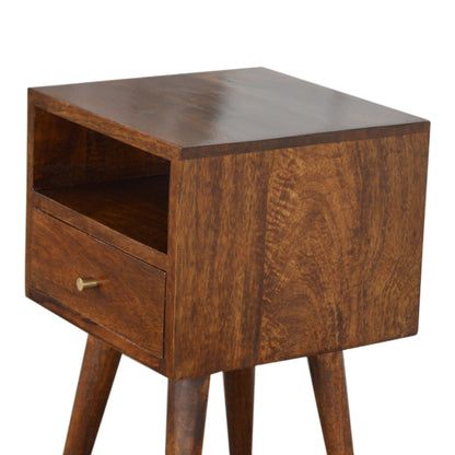 Olbia Mini Chestnut Mango Wood Bedside Table with Drawer
