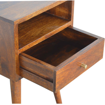 Olbia Mini Chestnut Mango Wood Bedside Table with Drawer