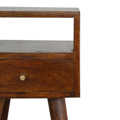 Olbia Mini Chestnut Mango Wood Bedside Table with Drawer