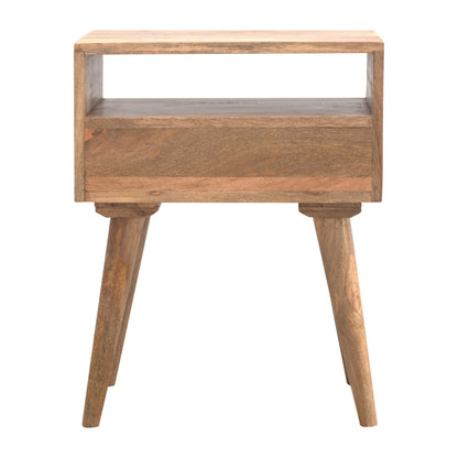 Modica Rustic Mango Wood Bedside Table with Open Slot