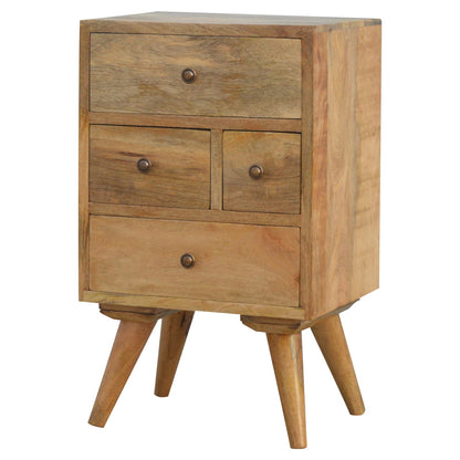 Pitigliano Nordic 4 Drawer Mango Wood Bedside Table