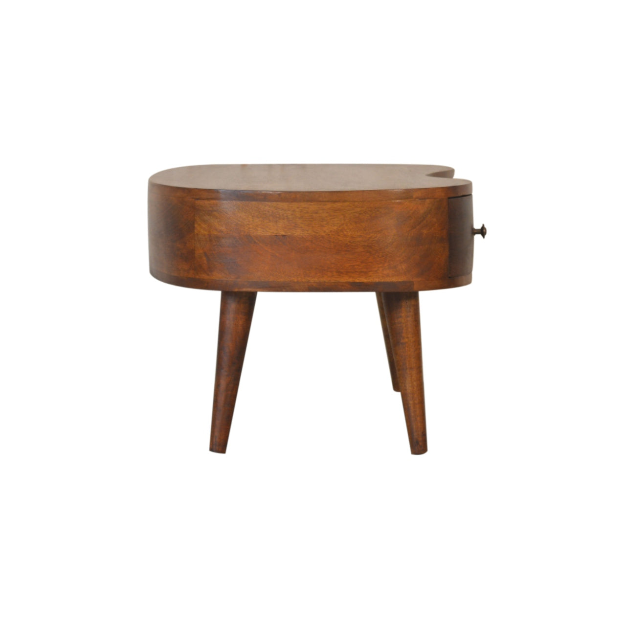Parma Chestnut Mango Wood Wave Coffee Table with Drawer and Open Shelf