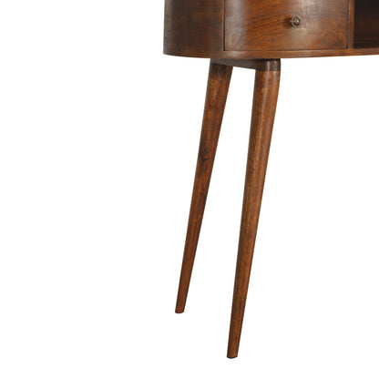 Parma Chestnut Mango Wood Wave Writing Desk 2 Drawers
