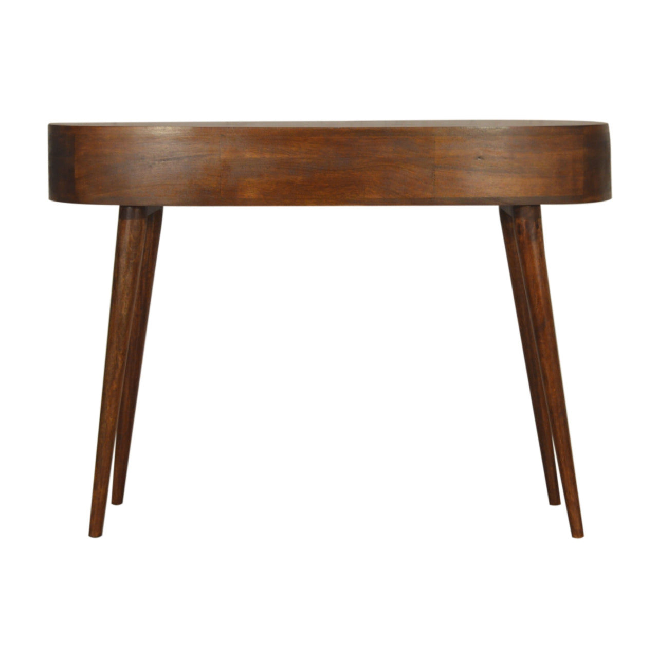 Parma Chestnut Mango Wood Wave Writing Desk 2 Drawers