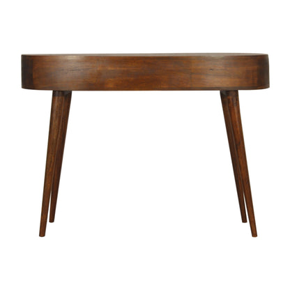 Parma Chestnut Mango Wood Wave Writing Desk 2 Drawers