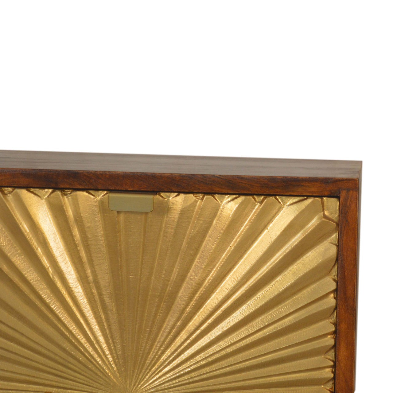Merano Mango Wood Gold Bedside 2 Drawers