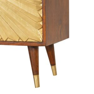 Merano Mango Wood Gold Storage Cabinet 2 Drawers