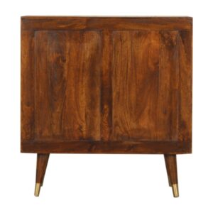 Merano Mango Wood Gold Storage Cabinet 2 Drawers