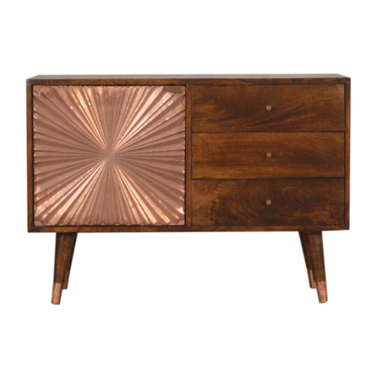 Trento Copper Sideboard with 3 Drawers and Door