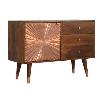 Trento Copper Sideboard with 3 Drawers and Door