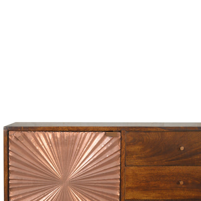 Trento Copper Sideboard with 3 Drawers and Door