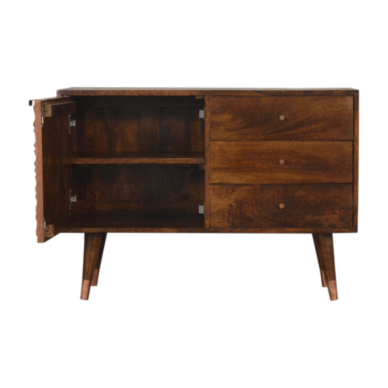 Trento Copper Sideboard with 3 Drawers and Door