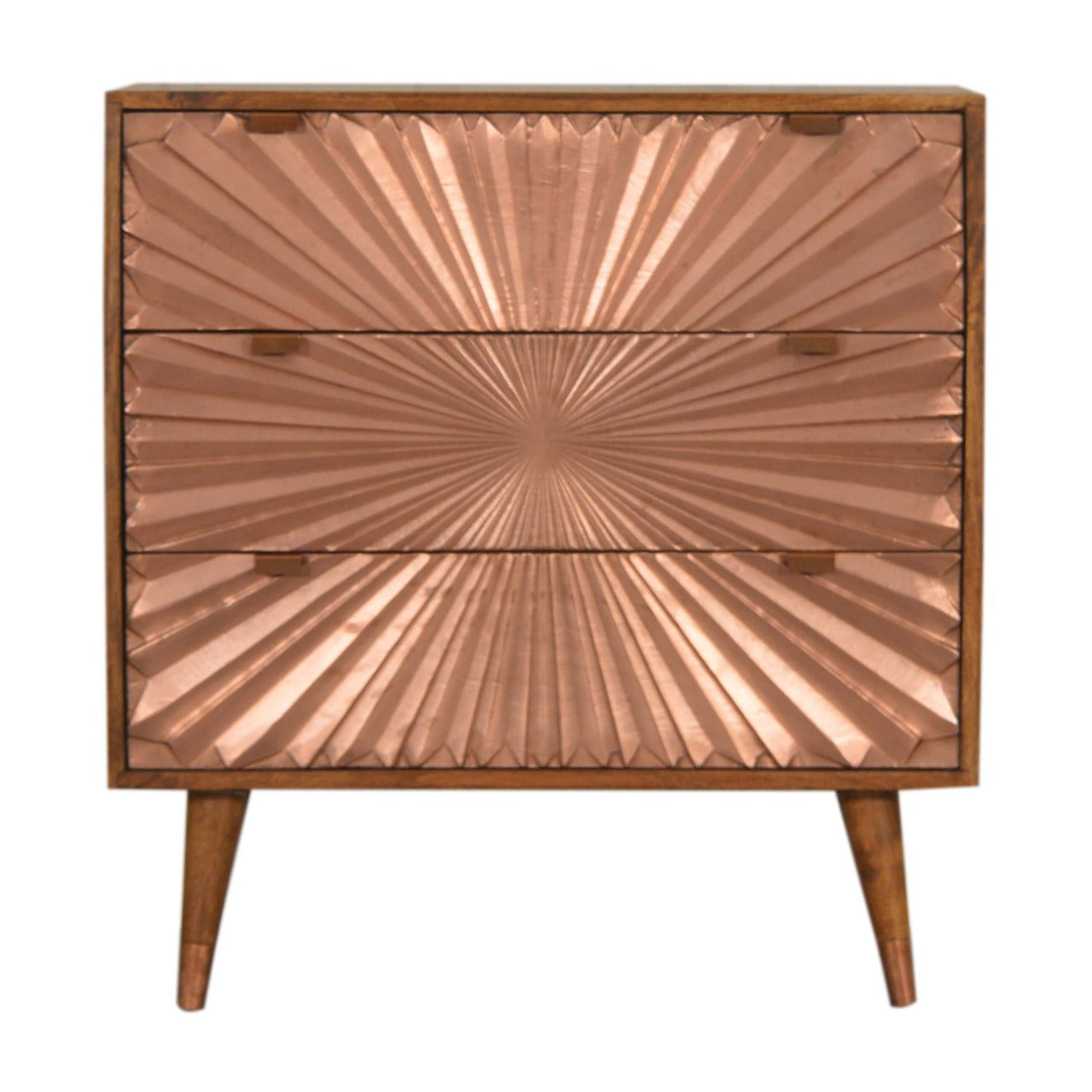 Trento Eclectic Copper Chest of 3 Drawers