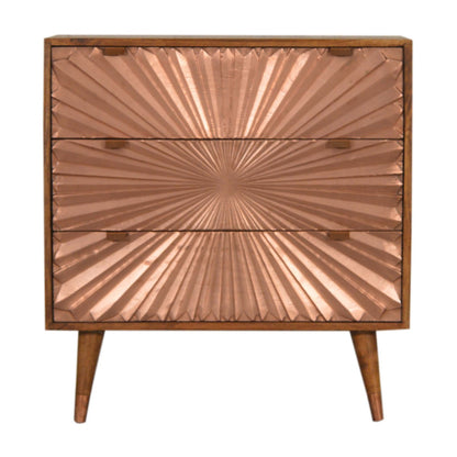 Trento Eclectic Copper Chest of 3 Drawers