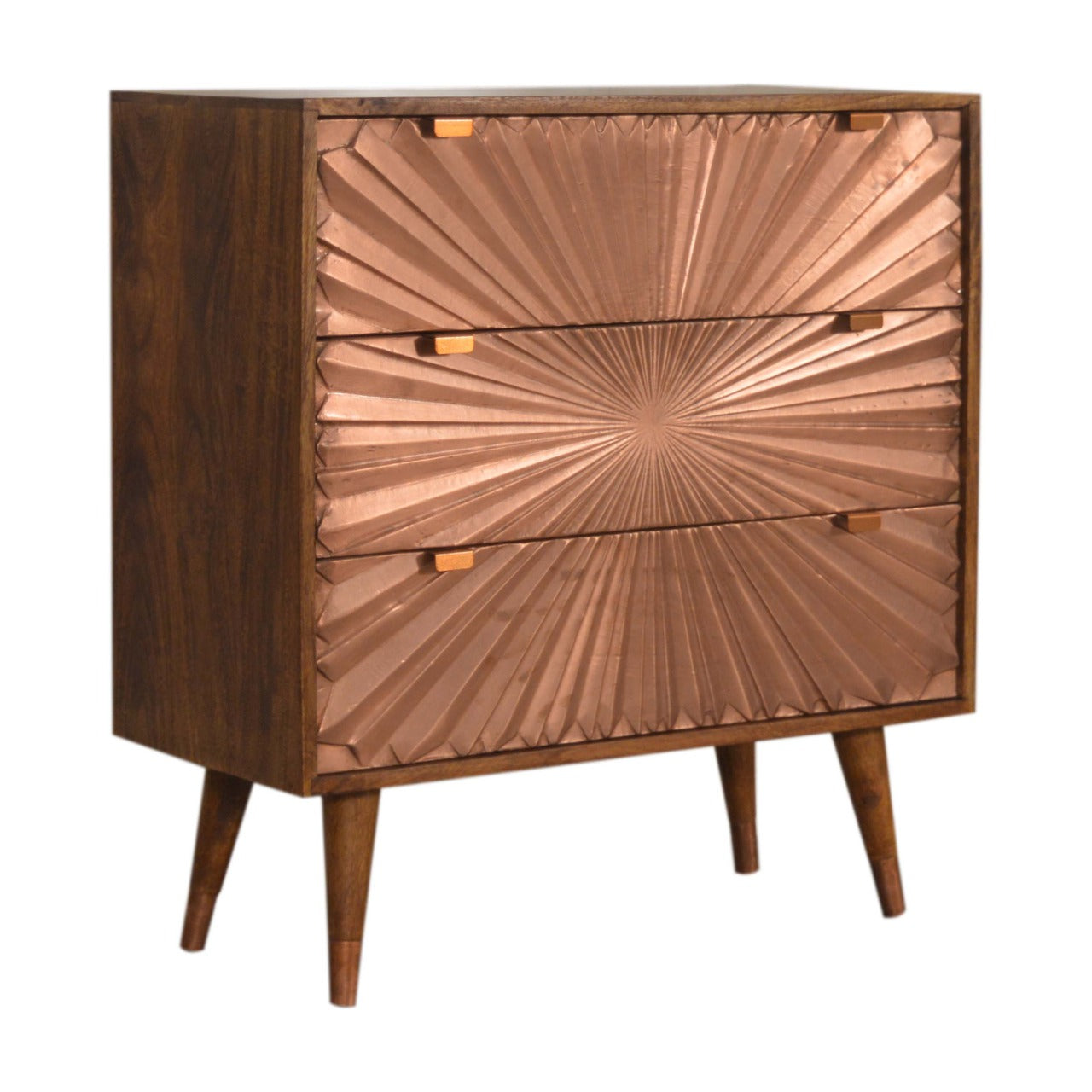 Trento Eclectic Copper Chest of 3 Drawers