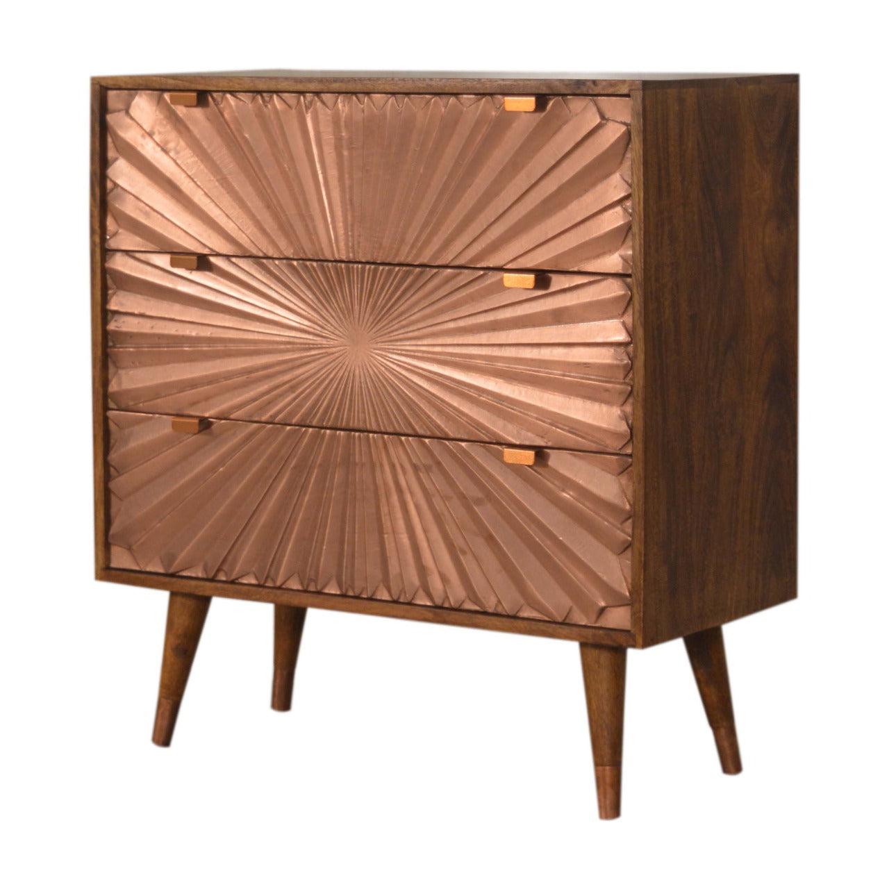 Trento Eclectic Copper Chest of 3 Drawers