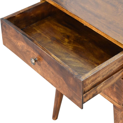 Chioggia Chestnut Mango Wood Modern Solid Wood Bedside Table 2 Drawers