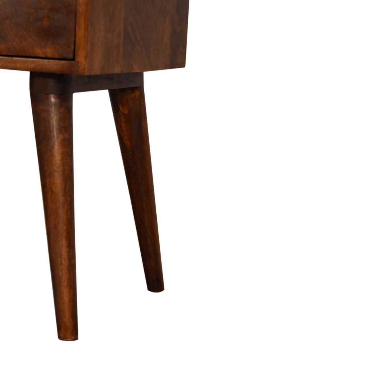 Chioggia Chestnut Mango Wood Modern Solid Wood Bedside Table 2 Drawers