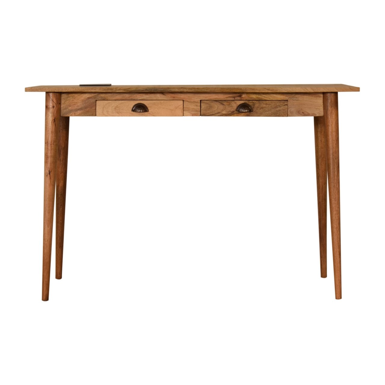 April 2 Drawer Mango Wood Cable Writing Desk