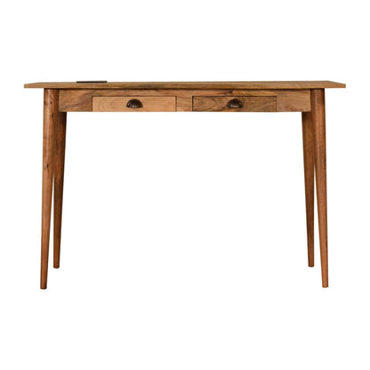 April 2 Drawer Mango Wood Cable Writing Desk