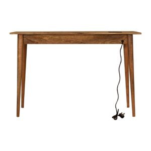 April 2 Drawer Mango Wood Cable Writing Desk