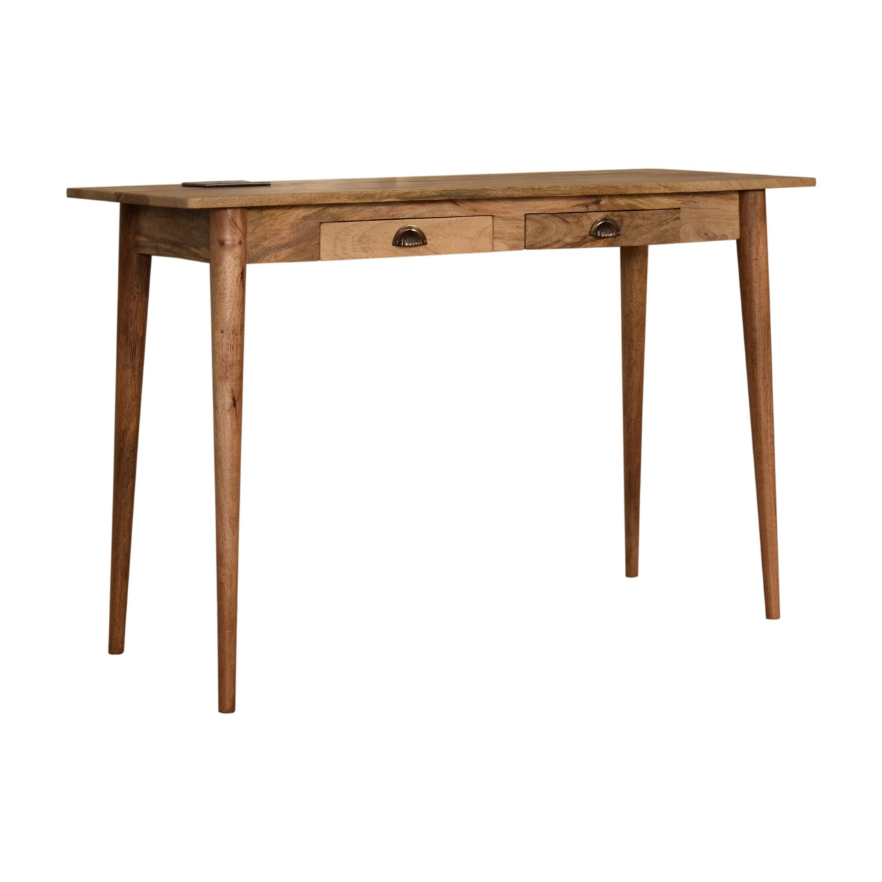 April 2 Drawer Mango Wood Cable Writing Desk