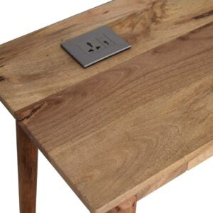 April 2 Drawer Mango Wood Cable Writing Desk