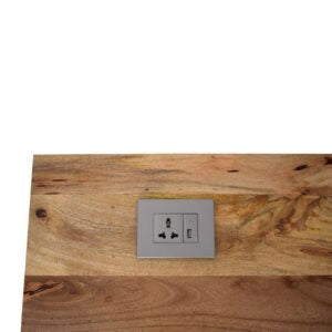 April 2 Drawer Mango Wood Cable Writing Desk