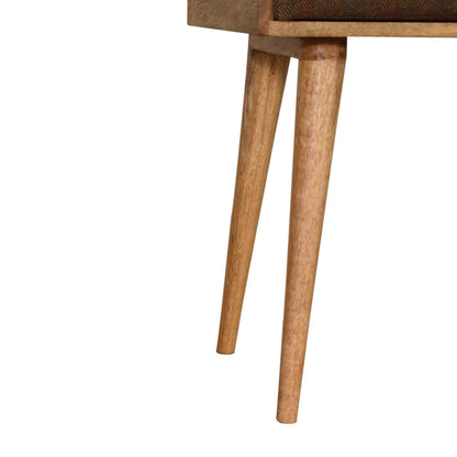 Vicenza Multi Tweed and Mango Wood Tray Style Footstool